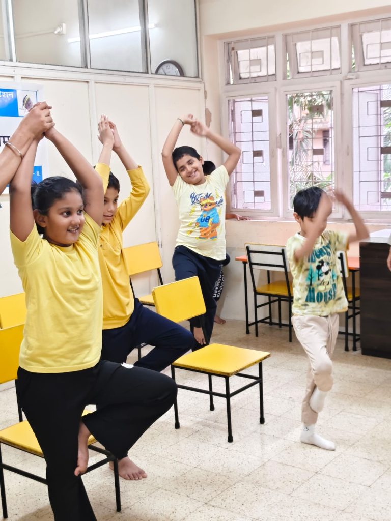 Kids doing yoga